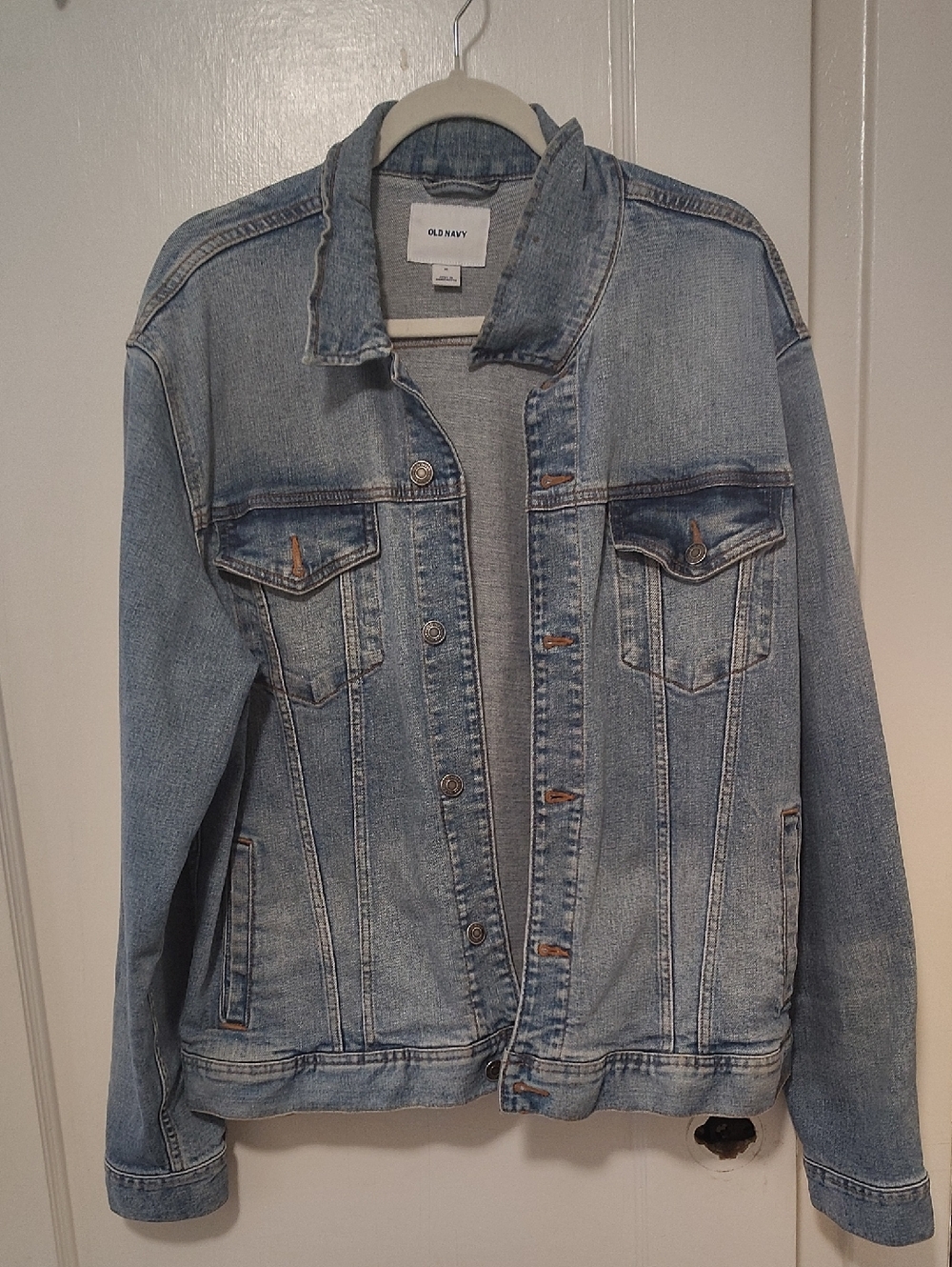 Old Navy Light Blue Denim Jacket with Chest Pockets Vintage
